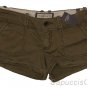 ABERCROMBIE & FITCH WOMENS QUINN OLIVE TWILL LOW RISE SHORT SHORTS SZ 00 NEW NWT
