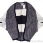 EXCLUSIVELY MISOOK NAVY WHITE STRIPED KNIT SWEATER COCOON SHRUG JACKET SZ L NWT