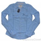ABERCROMBIE & FITCH WOMENS FALLON LIGHT BLUE BUTTON DOWN OXFORD SHIRT S NEW NWT