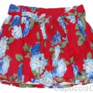 ABERCROMBIE & FITCH WOMENS KAYLIE RED FLORAL PRINT SASH BELT MINI SKIRT XS NWT