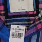 ABERCROMBIE & FITCH WOMENS HAILEY PLAID BUTTON DOWN SHIRT TOP BLUE PINK SZ L NWT