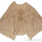 FREE PEOPLE IVORY EMBROIDERED SEQUINED WOOL ANGORA SWEATER CAPE PONCHO XS/S NWT
