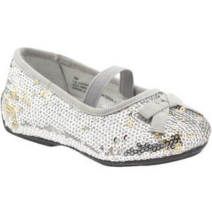 ME TOO TODDLER LIL UTAH SEQUIN DRESSY SHOES FLATS SILVER GOLD SIZE 9 NEW IN BOX