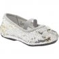 ME TOO TODDLER LIL UTAH SEQUIN DRESSY SHOES FLATS SILVER GOLD SIZE 9 NEW IN BOX