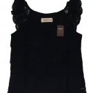 ABERCROMBIE & FITCH CHARISSA NAVY BLUE TIERED RUFFLE LACE T-SHIRT TEE TOP M NWT