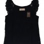 ABERCROMBIE & FITCH CHARISSA NAVY BLUE TIERED RUFFLE LACE T-SHIRT TEE TOP M NWT