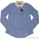 ABERCROMBIE & FITCH WOMENS HILARY BLUE STRIPE BUTTON DOWN OXFORD SHIRT S NEW NWT