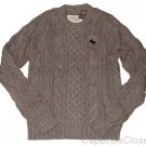 ABERCROMBIE & FITCH MENS LEWEY MOUNTAIN GREY CABLE KNIT SWEATER XXL NEW NWT $250