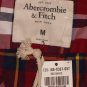 ABERCROMBIE & FITCH CASCADE LAKES BURGUNDY PLAID BUTTON DOWN OXFORD SHIRT M NWT