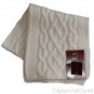 RALPH LAUREN IVORY METALLIC CABLE KNIT LAMBSWOOL CASHMERE SCARF WRAP NEW NWT $68