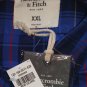 ABERCROMBIE & FITCH BIG SLIDE BLUE NAVY PLAID BUTTON DOWN OXFORD SHIRT XXL NWT