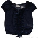 ABERCROMBIE & FITCH JENNIE NAVY BLUE EMBELLISHED CHIFFON BLOUSE SHIRT TOP S NWT