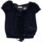 ABERCROMBIE & FITCH JENNIE NAVY BLUE EMBELLISHED CHIFFON BLOUSE SHIRT TOP S NWT