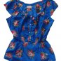 ABERCROMBIE & FITCH MELANIE BLUE FLORAL RUFFLE PEASANT BOHO SHIRT TOP L NEW NWT