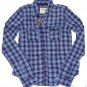 ABERCROMBIE & FITCH WOMENS DAWN PLAID BUTTON DOWN SHIRT TOP BLUE PINK SZ S NWT
