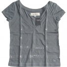 ABERCROMBIE & FITCH WOMENS MARLIE GREY SEQUIN EMBELLISHED TEE SHIRT TOP XS NWT