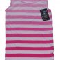 LUCKY BRAND JEANS WOMENS PINK DIP DYE STRIPE RIB TANK TOP SHIRT SZ M NEW NWT