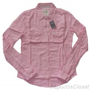 ABERCROMBIE & FITCH WOMENS FALLON LIGHT PINK BUTTON DOWN OXFORD SHIRT XS NEW NWT