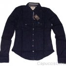 ABERCROMBIE & FITCH WOMENS FALLON NAVY BLUE BUTTON DOWN OXFORD SHIRT XS NEW NWT