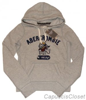 ABERCROMBIE & FITCH WOMENS CASSANDRA GREY FLEECE HOODIE SWEATSHIRT SZ XS NEW NWT