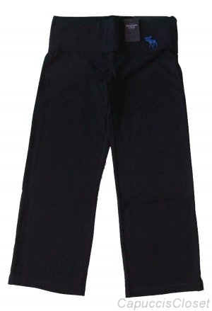 ABERCROMBIE & FITCH WOMENS PERFECT BUTT YOGA CROP PANTS SWEATPANTS GREY XS NWT