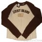LUCKY BRAND JEANS MENS BROWN LOGO LONG SLEEVE THERMAL SHIRT S SMALL NEW NWT $48