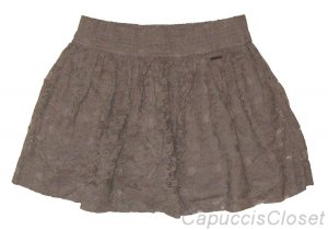 ABERCROMBIE & FITCH WOMENS OLIVIA GREY FLORAL LACE MINI SKIRT M MEDIUM NEW NWT