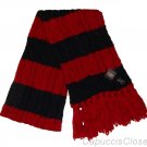 ABERCROMBIE & FITCH WOMENS RED NAVY HERITAGE CABLE KNIT WOOL STRIPE SCARF NWT