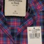 ABERCROMBIE & FITCH WOMENS DAWN PLAID BUTTON DOWN SHIRT TOP PINK NAVY SZ XS NWT