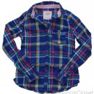 ABERCROMBIE & FITCH WOMENS EVE PLAID BUTTON DOWN SHIRT BLUE MULTI SZ M NEW NWT