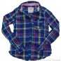 ABERCROMBIE & FITCH WOMENS EVE PLAID BUTTON DOWN SHIRT BLUE MULTI SZ M NEW NWT