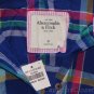 ABERCROMBIE & FITCH WOMENS EVE PLAID BUTTON DOWN SHIRT BLUE MULTI SZ M NEW NWT