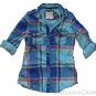 ABERCROMBIE & FITCH WOMENS TATUM BLUE PLAID BUTTON DOWN WOVEN SHIRT SZ S NEW NWT