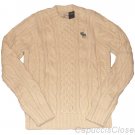 ABERCROMBIE & FITCH MENS LEWEY MOUNTAIN CREAM CABLE KNIT SWEATER SZ XXL NWT $250