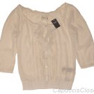 ABERCROMBIE & FITCH WOMENS JULIA CREAM RUFFLE CHIFFON BLOUSE SHIRT TOP S NEW NWT