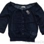 ABERCROMBIE & FITCH WOMENS VALERIE NAVY RUFFLE CHIFFON BLOUSE SHIRT TOP SZ S NWT
