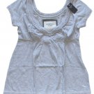 ABERCROMBIE & FITCH WOMENS GREY LEIGH V-NECK EMPIRE TEE SHIRT TOP XS NEW NWT $54