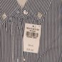 ABERCROMBIE & FITCH WOMENS ERIN NAVY STRIPE BUTTON DOWN OXFORD SHIRT L LARGE NWT
