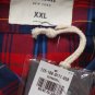 ABERCROMBIE & FITCH BIG SLIDE RED NAVY PLAID BUTTON DOWN OXFORD SHIRT SZ XXL NWT
