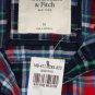ABERCROMBIE & FITCH WOMENS HAILEY PLAID BUTTON DOWN SHIRT TOP NAVY RED SZ M NWT