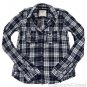 ABERCROMBIE & FITCH WOMENS HAILEY PLAID BUTTON DOWN SHIRT TOP NAVY WHITE S NWT