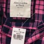 ABERCROMBIE & FITCH WOMENS HAILEY PLAID BUTTON DOWN SHIRT TOP PINK NAVY SZ S NWT
