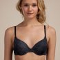 LUCKY BRAND JEANS INTIMATES HARMONY BLACK FLORAL MICROFIBER DEMI BRA 36B NWT $38