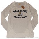 HOLLISTER CALIFORNIA TRESTLES BEACH WHITE SNOW SURF LOGO T-SHIRT TEE TOP L NWT