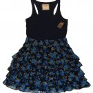 ABERCROMBIE & FITCH WOMENS ADRIANA NAVY FLORAL RUFFLED TANK TOP DRESS L NEW NWT