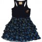 ABERCROMBIE & FITCH WOMENS ADRIANA NAVY FLORAL RUFFLED TANK TOP DRESS L NEW NWT