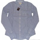 ABERCROMBIE & FITCH WOMENS ERIN BLUE STRIPE BUTTON DOWN OXFORD SHIRT SIZE L NWT