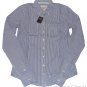 ABERCROMBIE & FITCH WOMENS ERIN BLUE STRIPE BUTTON DOWN OXFORD SHIRT SIZE L NWT