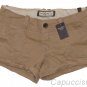ABERCROMBIE & FITCH WOMENS QUINN KHAKI TWILL LOW RISE SHORT SHORTS SZ 00 NEW NWT