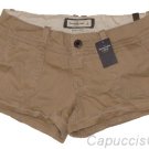 ABERCROMBIE & FITCH WOMENS QUINN KHAKI TWILL LOW RISE SHORT SHORTS SZ 0 NEW NWT